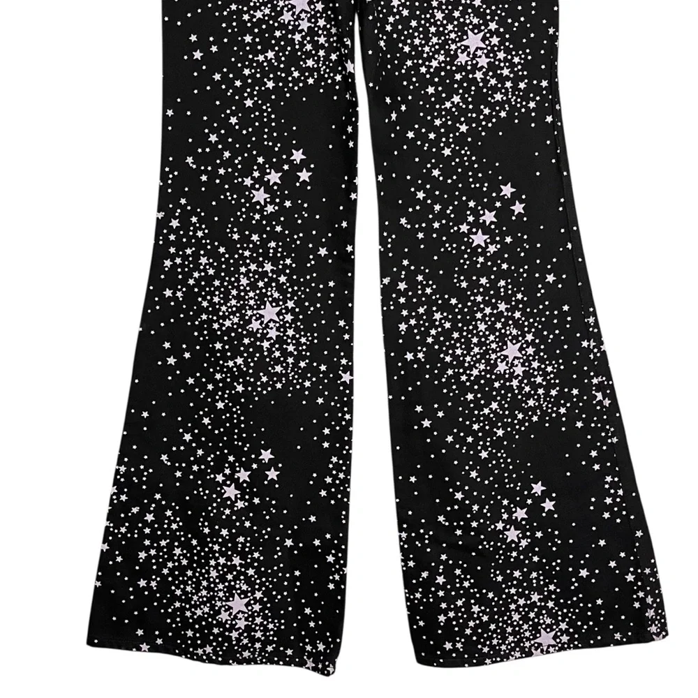 Wrangler x Free People Wanderer High Rise Flare Jeans Star Struck Black — 27/34 - Picture 6 of 15